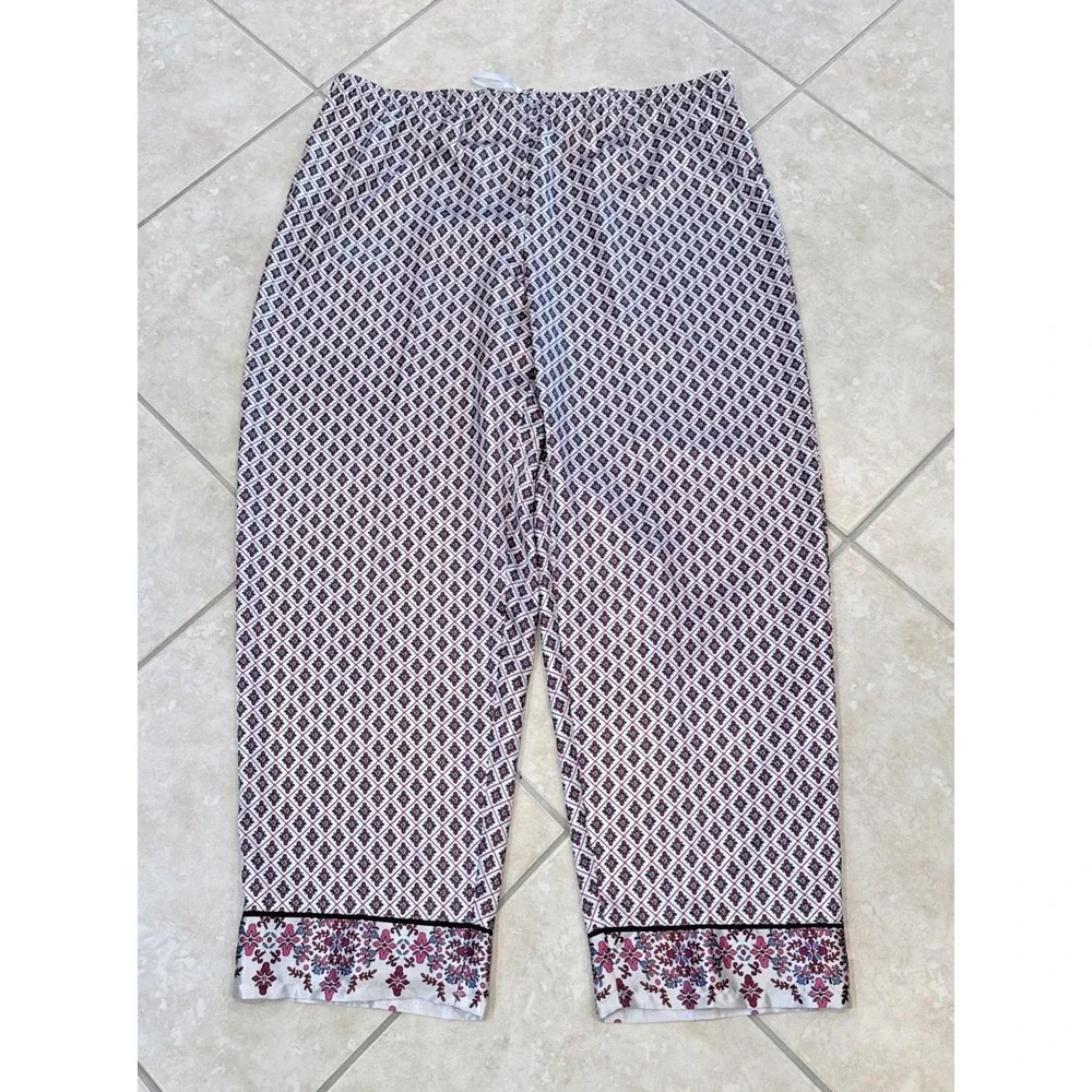 Thalia Sodi PJ Set Long Sleeve Pajamas Set Sz XXL Satin Geometric Loungewear
